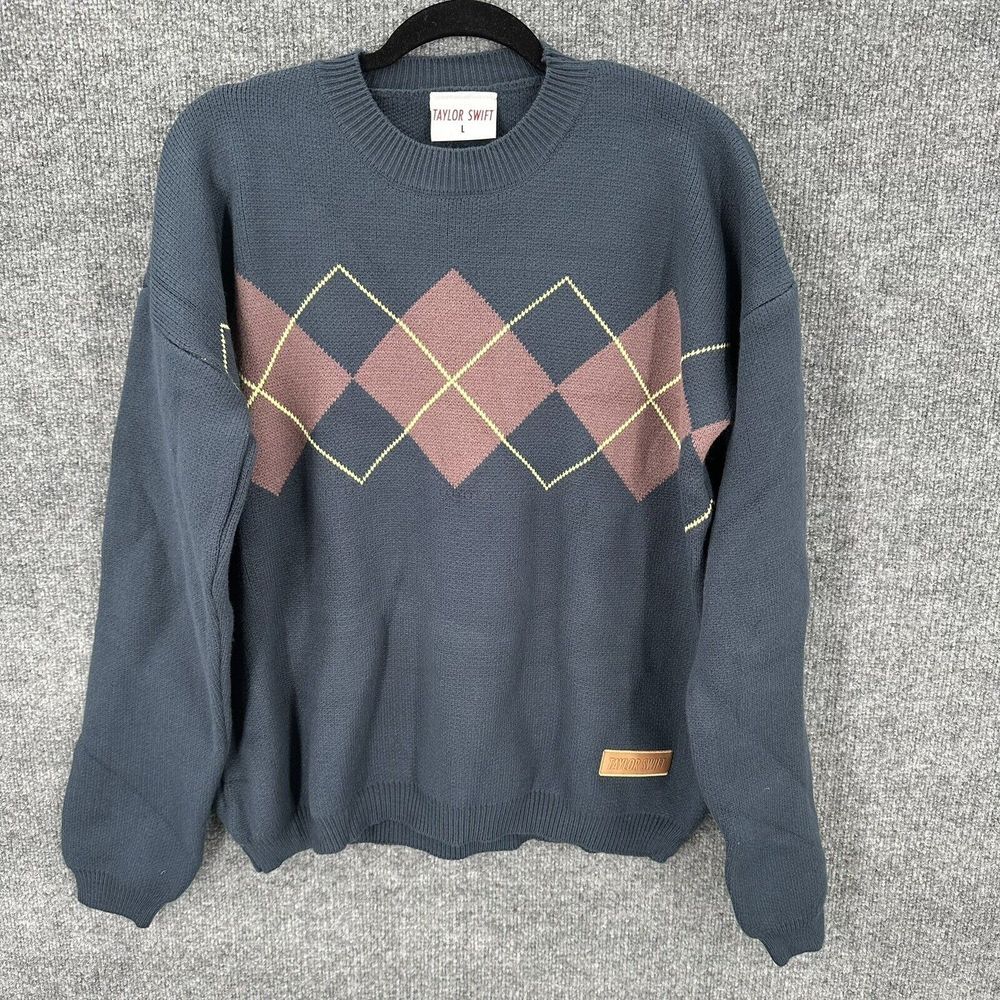 Taylor Swift Blue Argyle Sweater